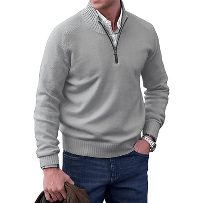 Elias | Maglione uomo con zip a quarto regular fit