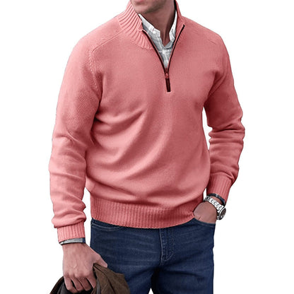 Elias | Maglione uomo con zip a quarto regular fit
