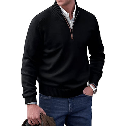 Elias | Maglione uomo con zip a quarto regular fit