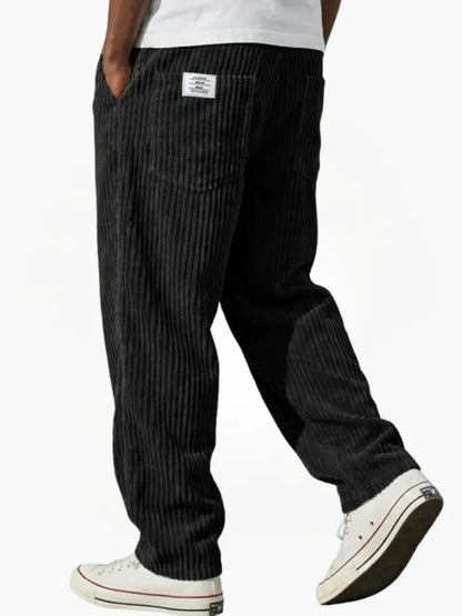 Pantaloni Uomo Corduroy Velluto Coste Casual Eleganti