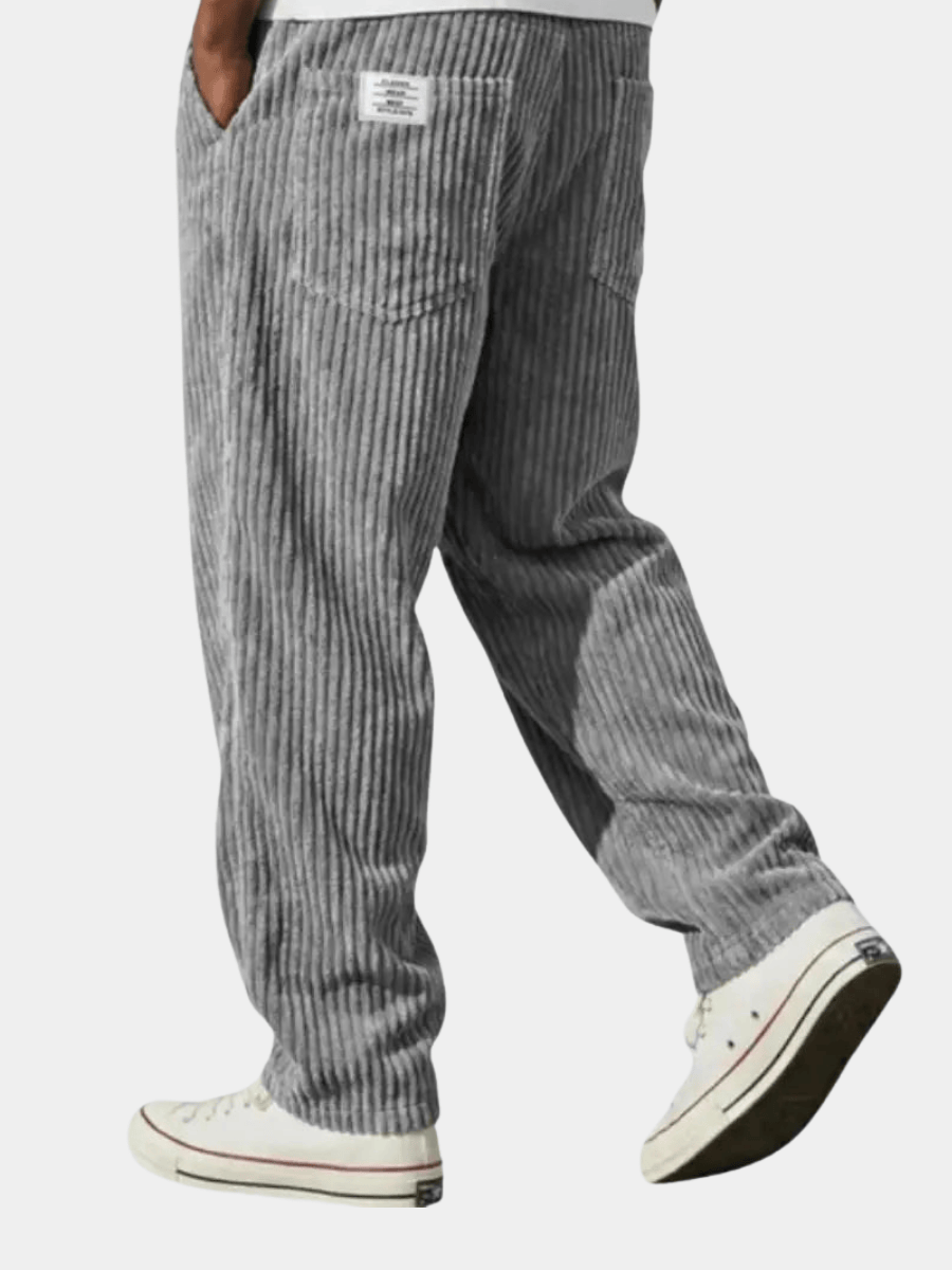 Pantaloni Uomo Corduroy Velluto Coste Casual Eleganti