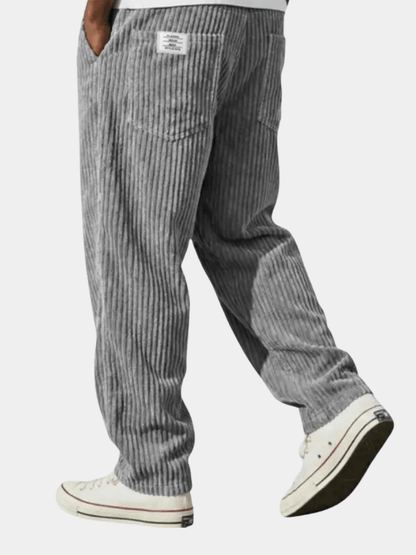 Pantaloni Uomo Corduroy Velluto Coste Casual Eleganti