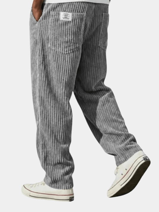 Pantaloni Uomo Corduroy Velluto Coste Casual Eleganti