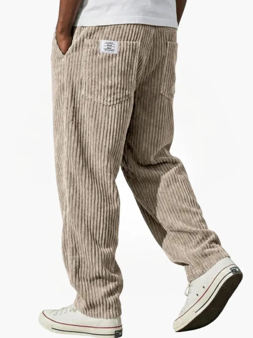Pantaloni Uomo Corduroy Velluto Coste Casual Eleganti