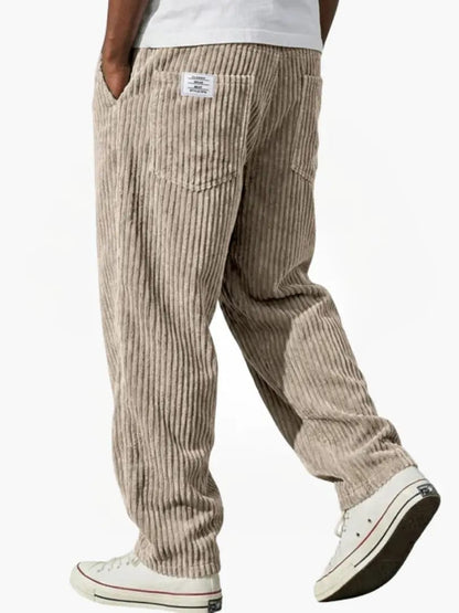 Pantaloni Uomo Corduroy Velluto Coste Casual Eleganti