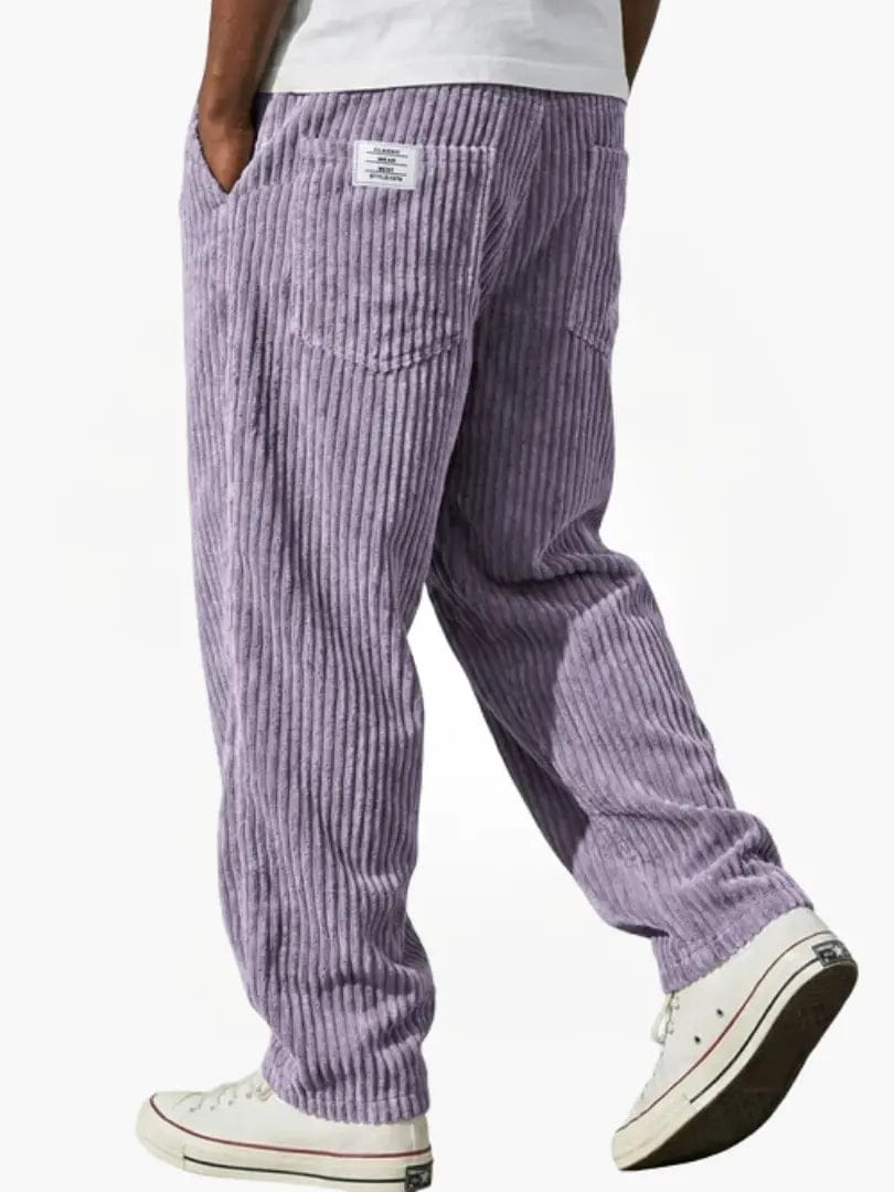 Pantaloni Uomo Corduroy Velluto Coste Casual Eleganti