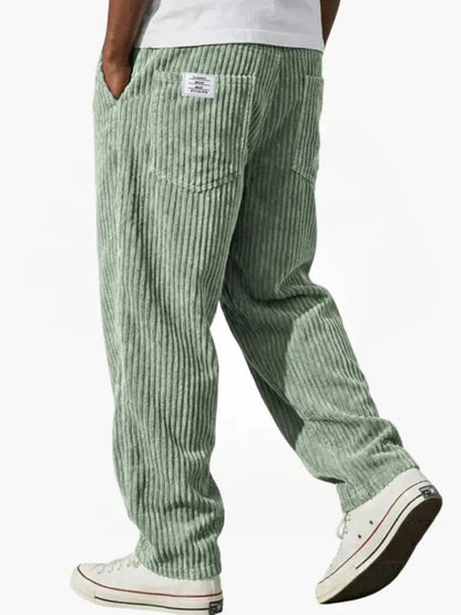 Pantaloni Uomo Corduroy Velluto Coste Casual Eleganti