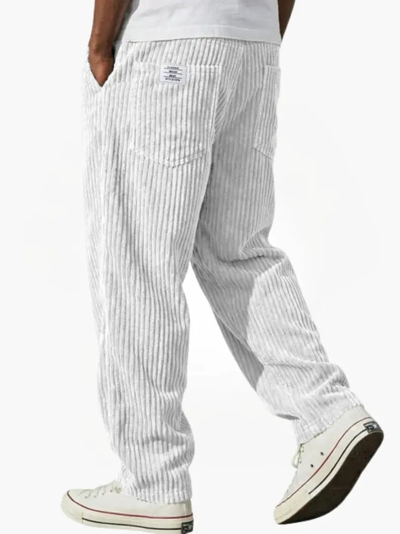 Pantaloni Uomo Corduroy Velluto Coste Casual Eleganti