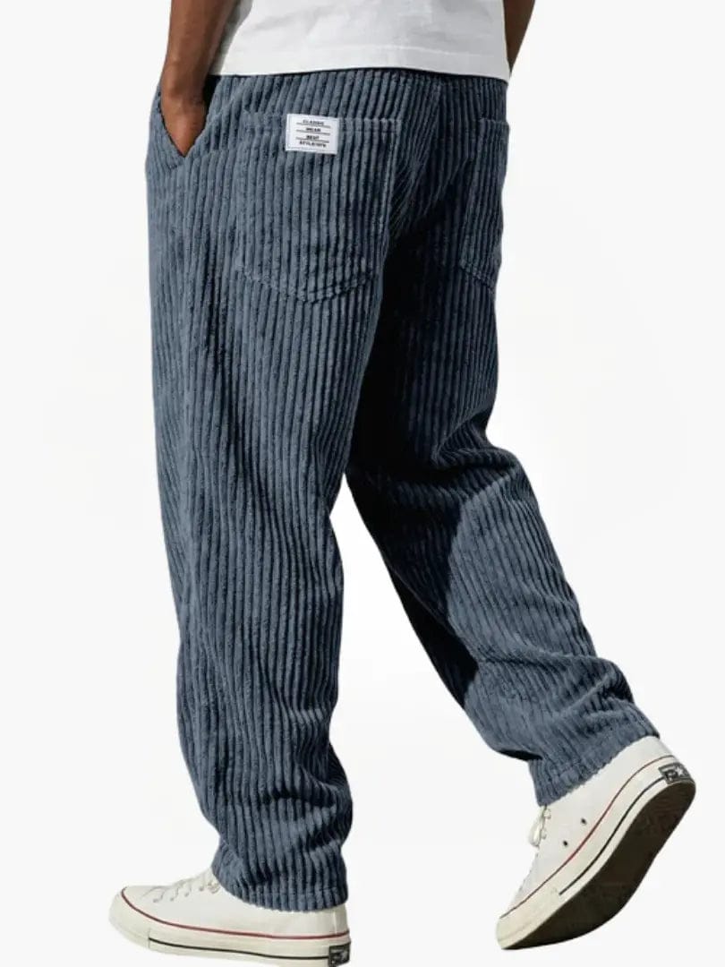 Pantaloni Uomo Corduroy Velluto Coste Casual Eleganti