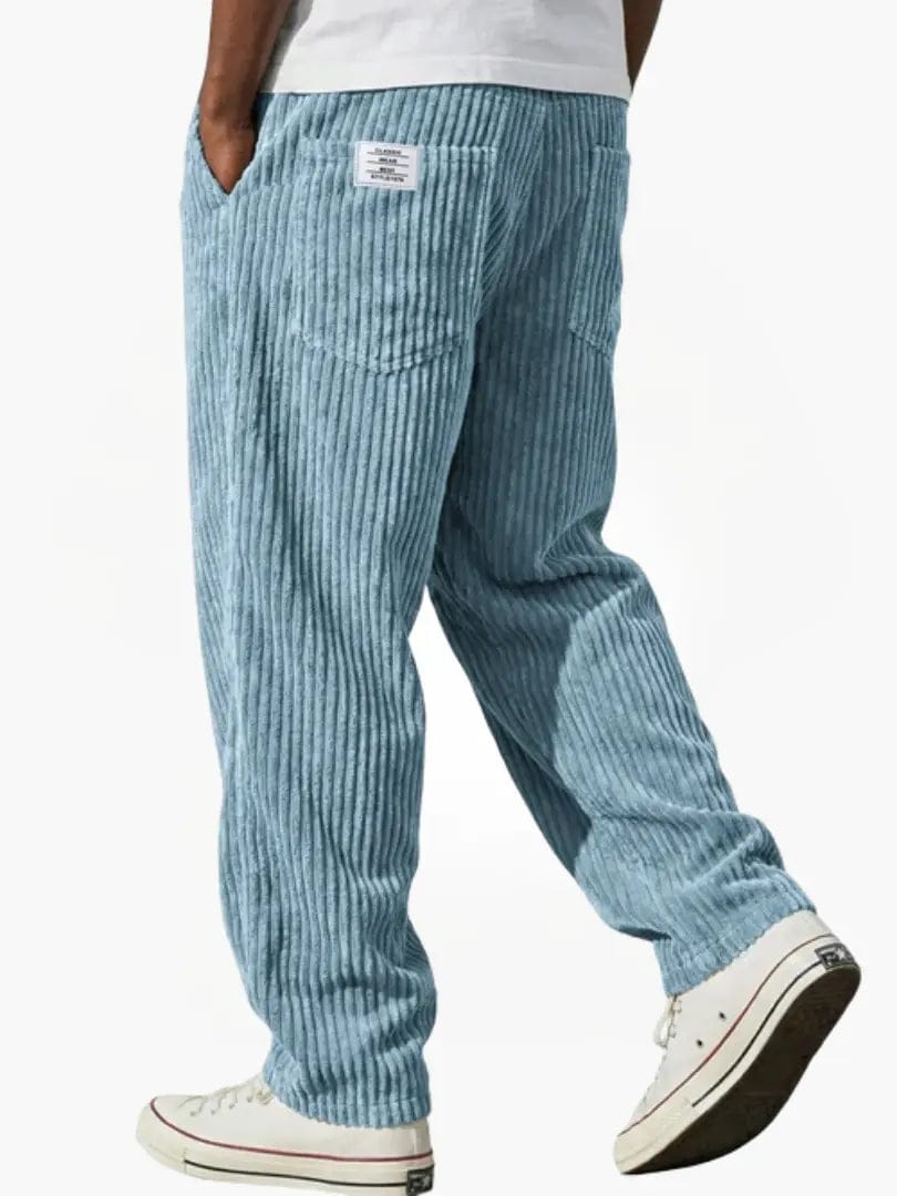 Pantaloni Uomo Corduroy Velluto Coste Casual Eleganti