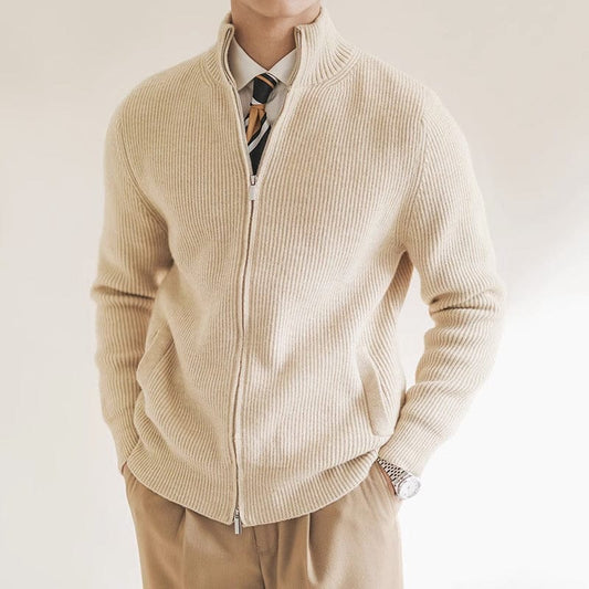 Jan | Maglione Estivo Uomo a Coste con Zip Completa