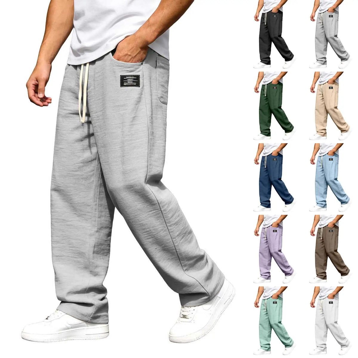 Pantaloni Uomo Marco per il Tempo Libero | Gamba Dritta e Vita Elastica