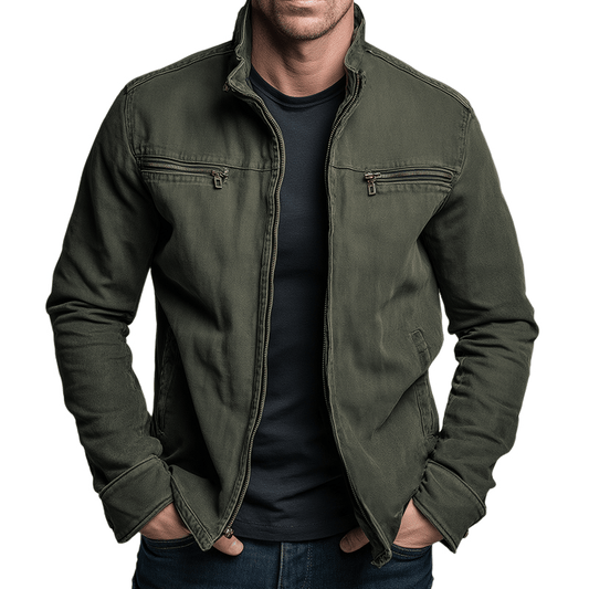Giacca Vintage Marion in Cotone Lavato | Zip e Linea Rilassata
