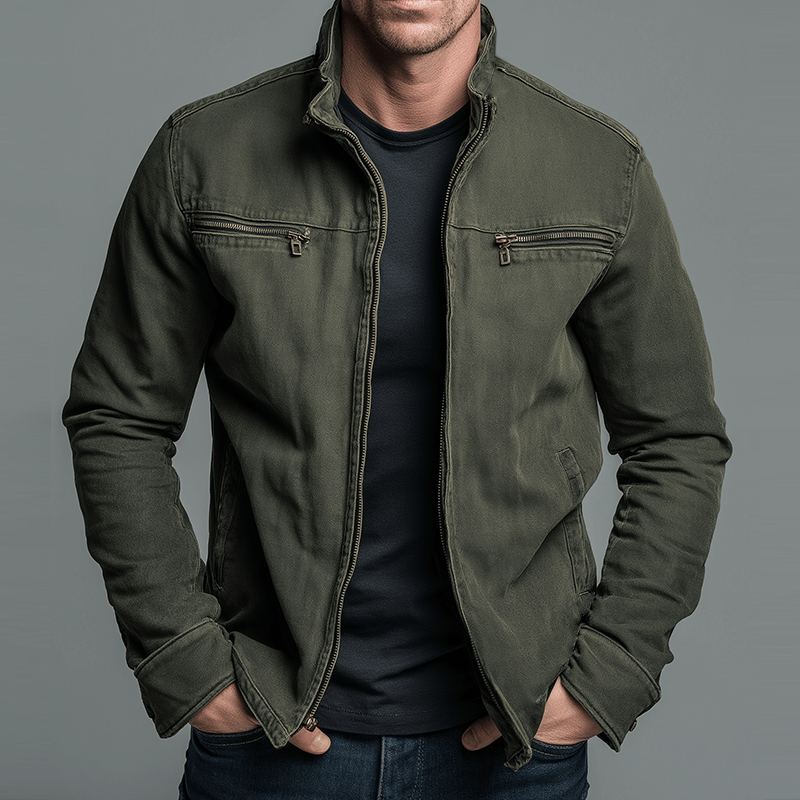 Giacca Vintage Marion in Cotone Lavato | Zip e Linea Rilassata