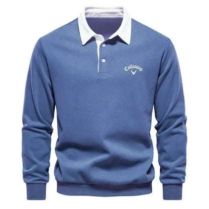 Polo Uomo Slim Fit Maniche Lunghe Sportivo-Elegante