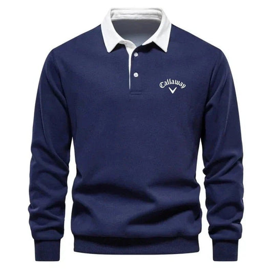 Polo Uomo Slim Fit Maniche Lunghe Sportivo-Elegante