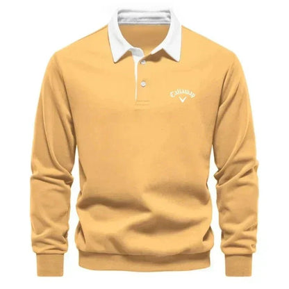 Polo Uomo Slim Fit Maniche Lunghe Sportivo-Elegante