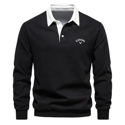 Polo Uomo Slim Fit Maniche Lunghe Sportivo-Elegante