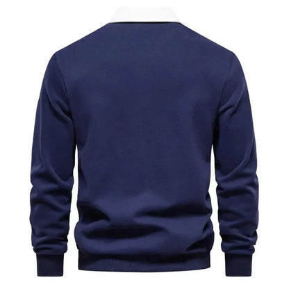 Polo Uomo Slim Fit Maniche Lunghe Sportivo-Elegante