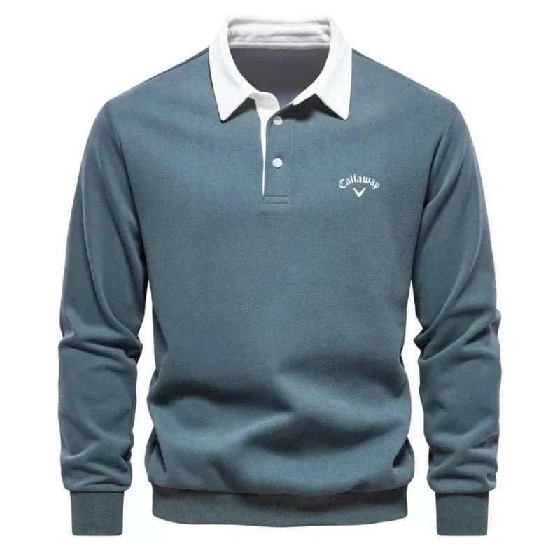 Polo Uomo Slim Fit Maniche Lunghe Sportivo-Elegante