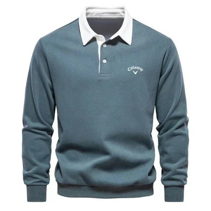 Polo Uomo Slim Fit Maniche Lunghe Sportivo-Elegante
