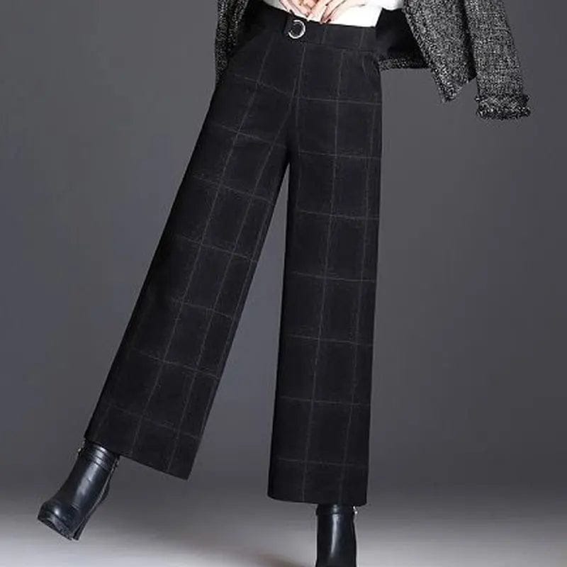 Pantaloni Donna a Gamba Ampia Agnese con Vita Alta Elastica