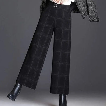 Pantaloni Donna a Gamba Ampia Agnese con Vita Alta Elastica