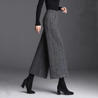 Pantaloni Donna a Gamba Ampia Agnese con Vita Alta Elastica