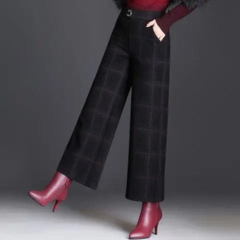 Pantaloni Donna a Gamba Ampia Agnese con Vita Alta Elastica
