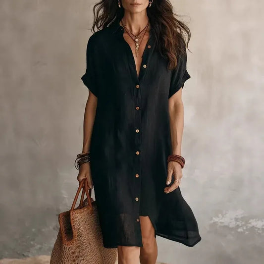 Abito Chemisier da Donna con Bottoni — vista frontale