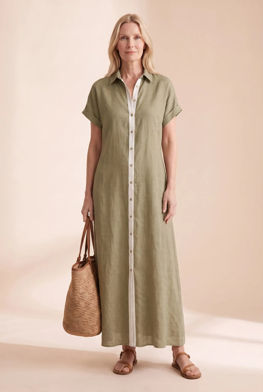 Abito Lungo da Donna in Lino — vista frontale
