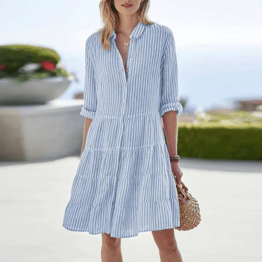 Abito Midi da Donna a Righe — vista frontale