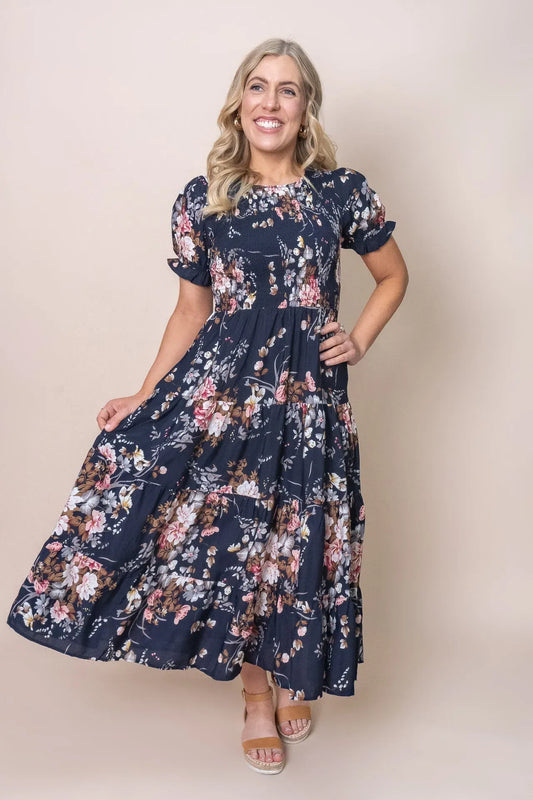 Abito Midi da Donna Blu Navy — vista frontale