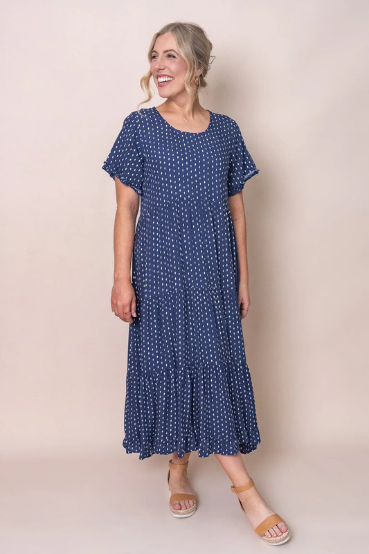 Abito Midi da Donna Blu Navy Taglie 4–32 — vista frontale