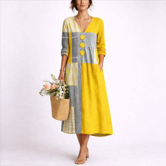 Abito Midi da Donna in Lino — vista frontale
