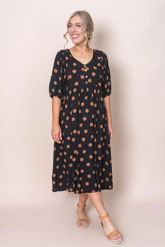 Abito Midi da Donna Nero — vista frontale