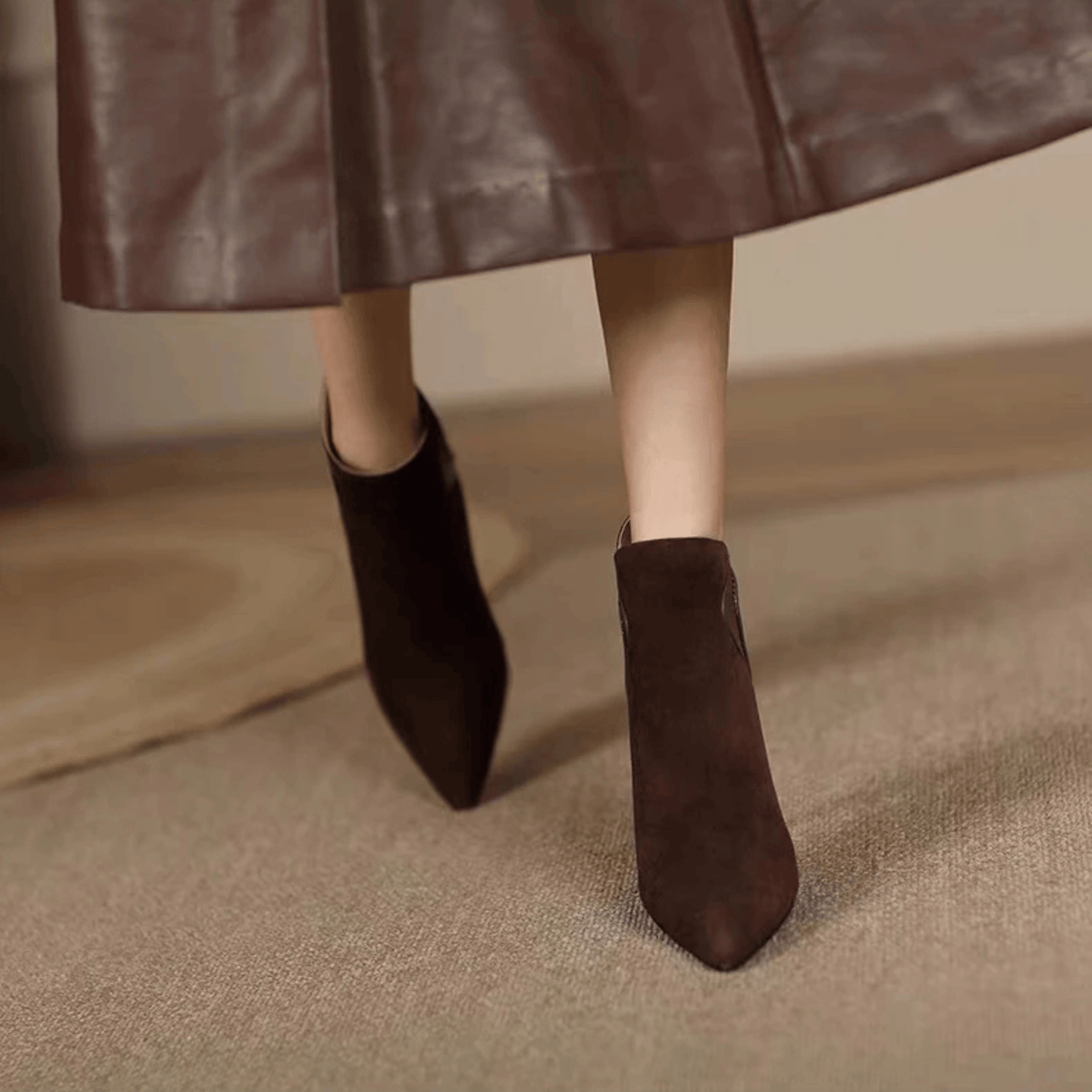 Agnella | Stivaletti in Camoscio con Tacco Stiletto