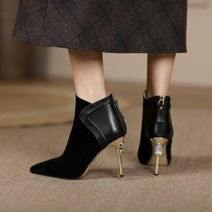 Agnella | Stivaletti in Camoscio con Tacco Stiletto