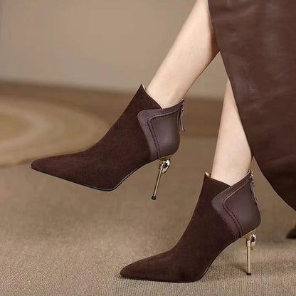 Agnella | Stivaletti in Camoscio con Tacco Stiletto