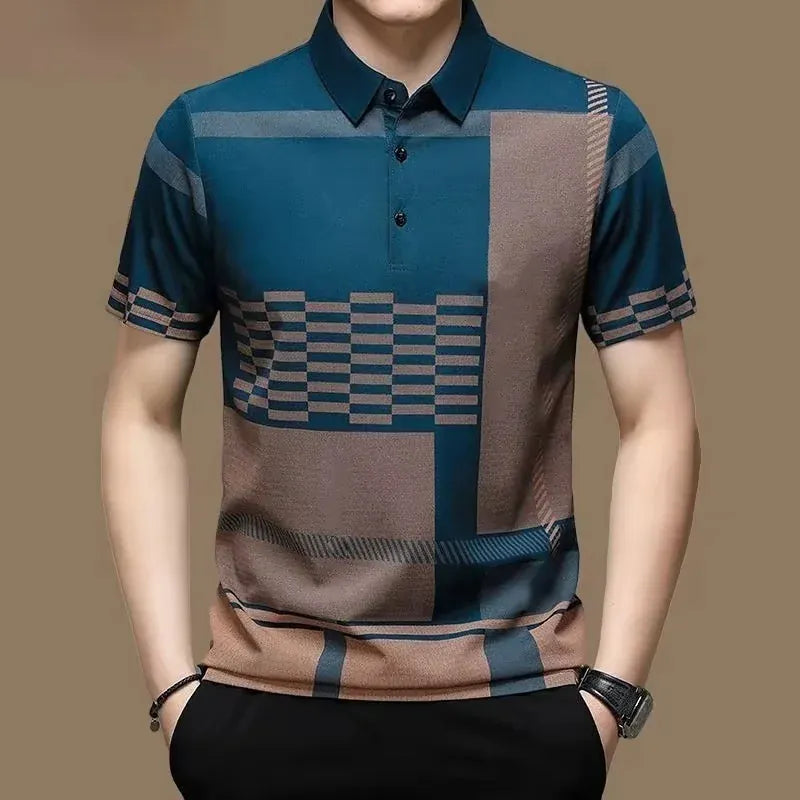 Anselmino | Polo slim uomo in 100% cotone a tre bottoni