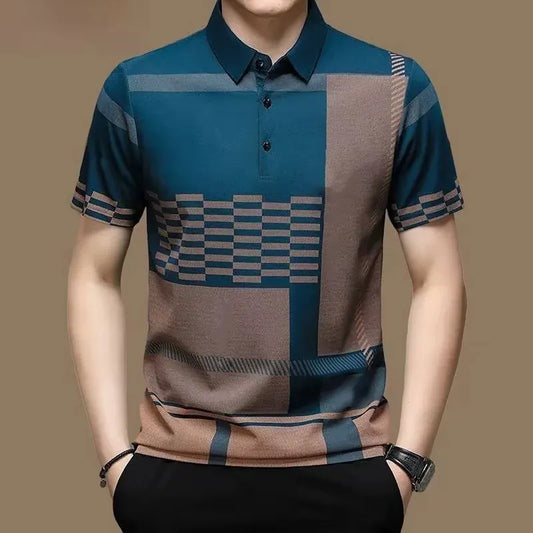 Anselmino | Polo slim uomo in 100% cotone a tre bottoni