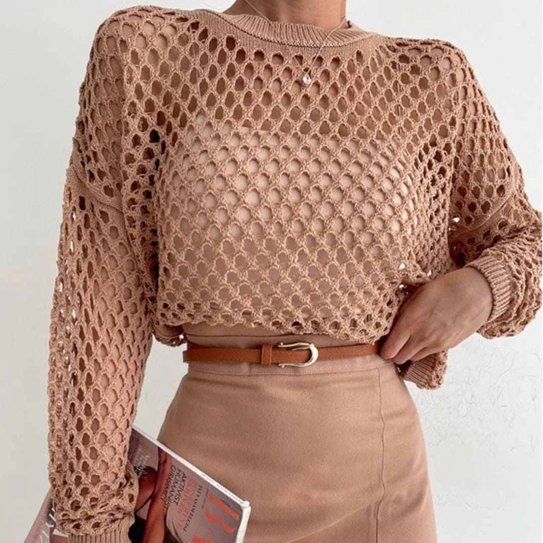 Blusa Donna in Maglia Agnese, Leggera e Senza Cuciture da Ufficio