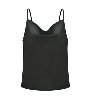 Blusa Elegante da Donna in Raso Analia | Scollo Drappeggiato