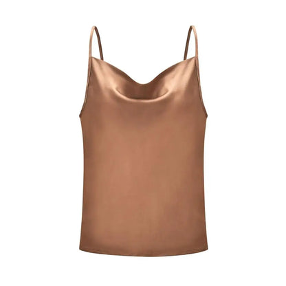 Blusa Elegante da Donna in Raso Analia | Scollo Drappeggiato