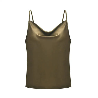 Blusa Elegante da Donna in Raso Analia | Scollo Drappeggiato