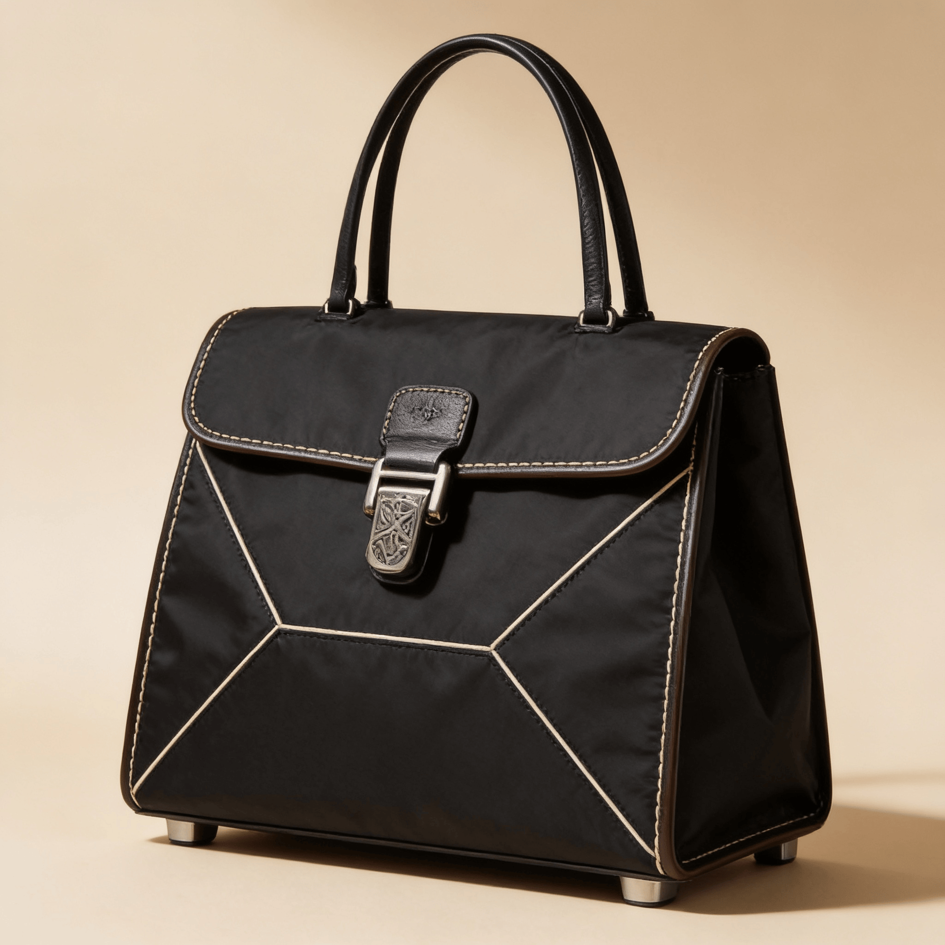 Borsa Shopper Savellini Mila in Tessuto — Nero Trama