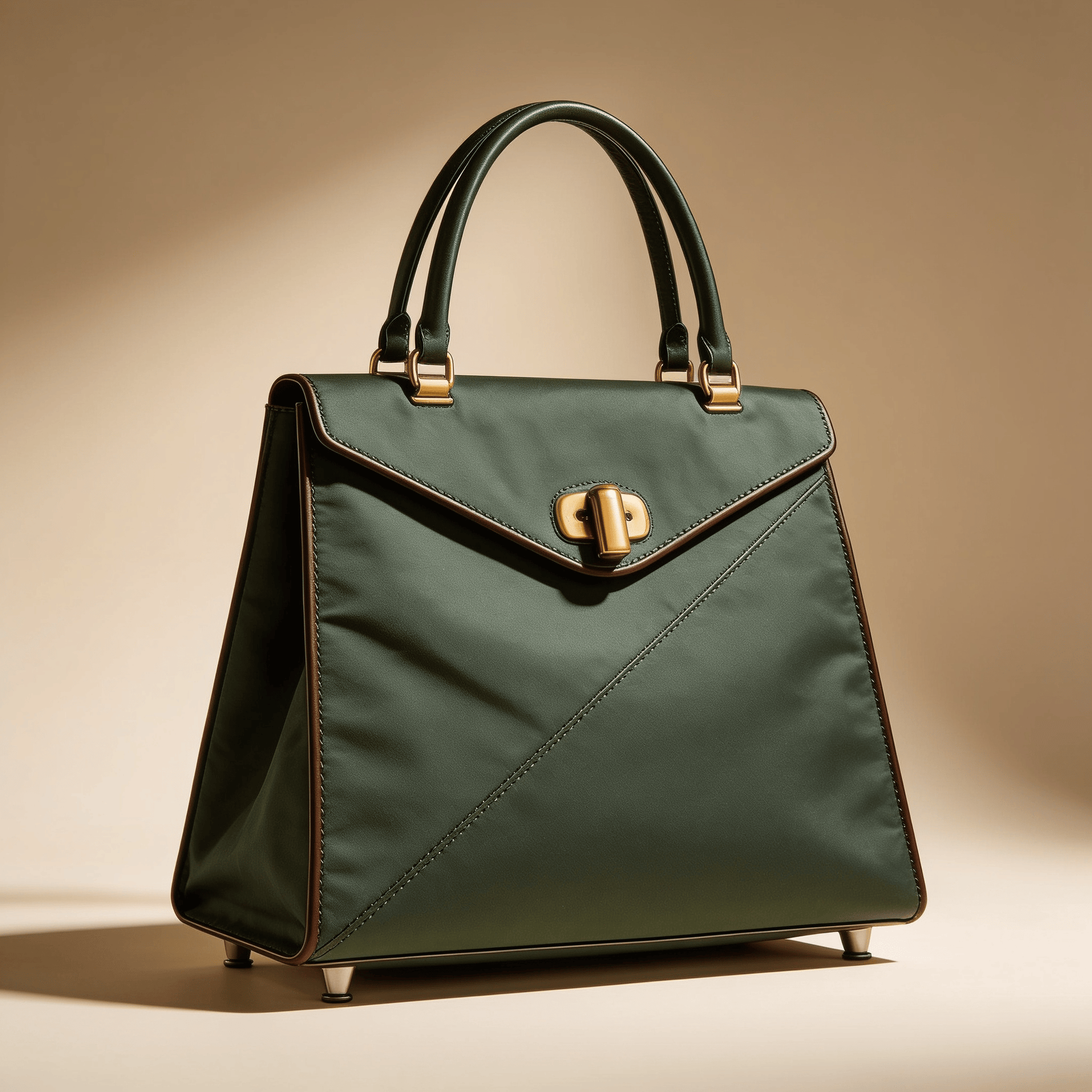 Borsa Shopper Savellini Mila in Tessuto — Verde Pitone