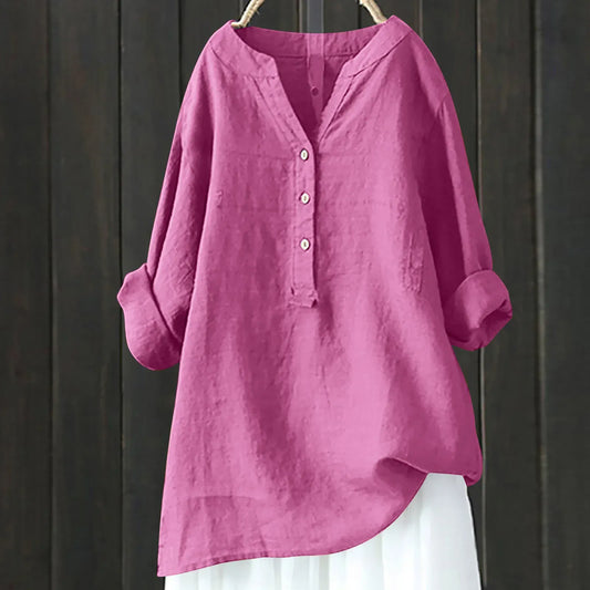 Camicia da Donna in Lino a Maniche Lunghe — vista frontale