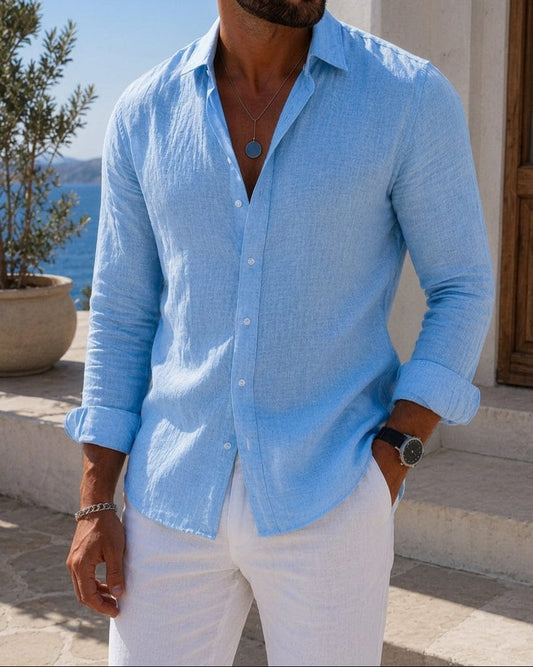 Camicia Uomo Manica Lunga Leggera e Traspirante per l’Estate
