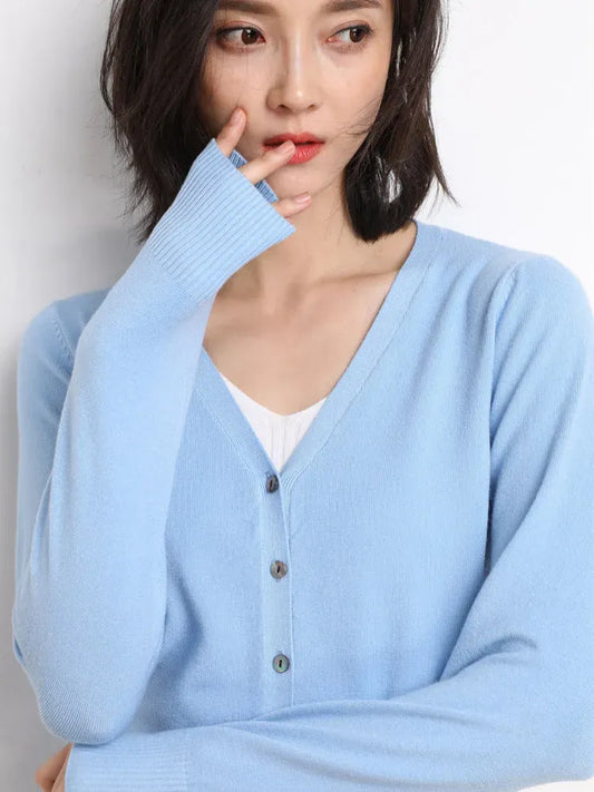 Cardigan da Donna Lungo con Bottoni — vista frontale